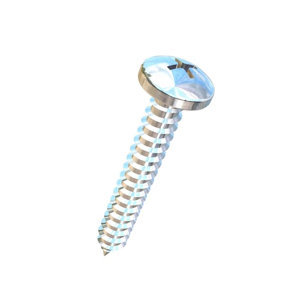 Allied Titanium Sheet Metal Screw, #10 x 1-1/4 in, Plain Titanium Pan Head Phillips Drive 0001601 - main